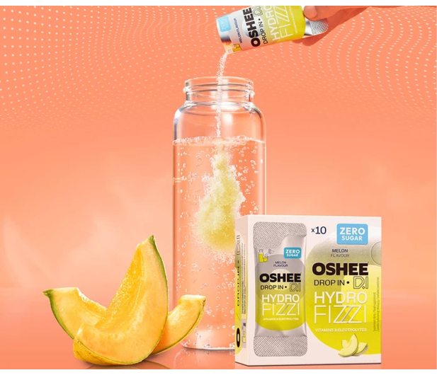 OSHEE Proszek musujący DROP IN Hydrofizzi melon 10 saszetek - 1546752 - zdjęcie 2